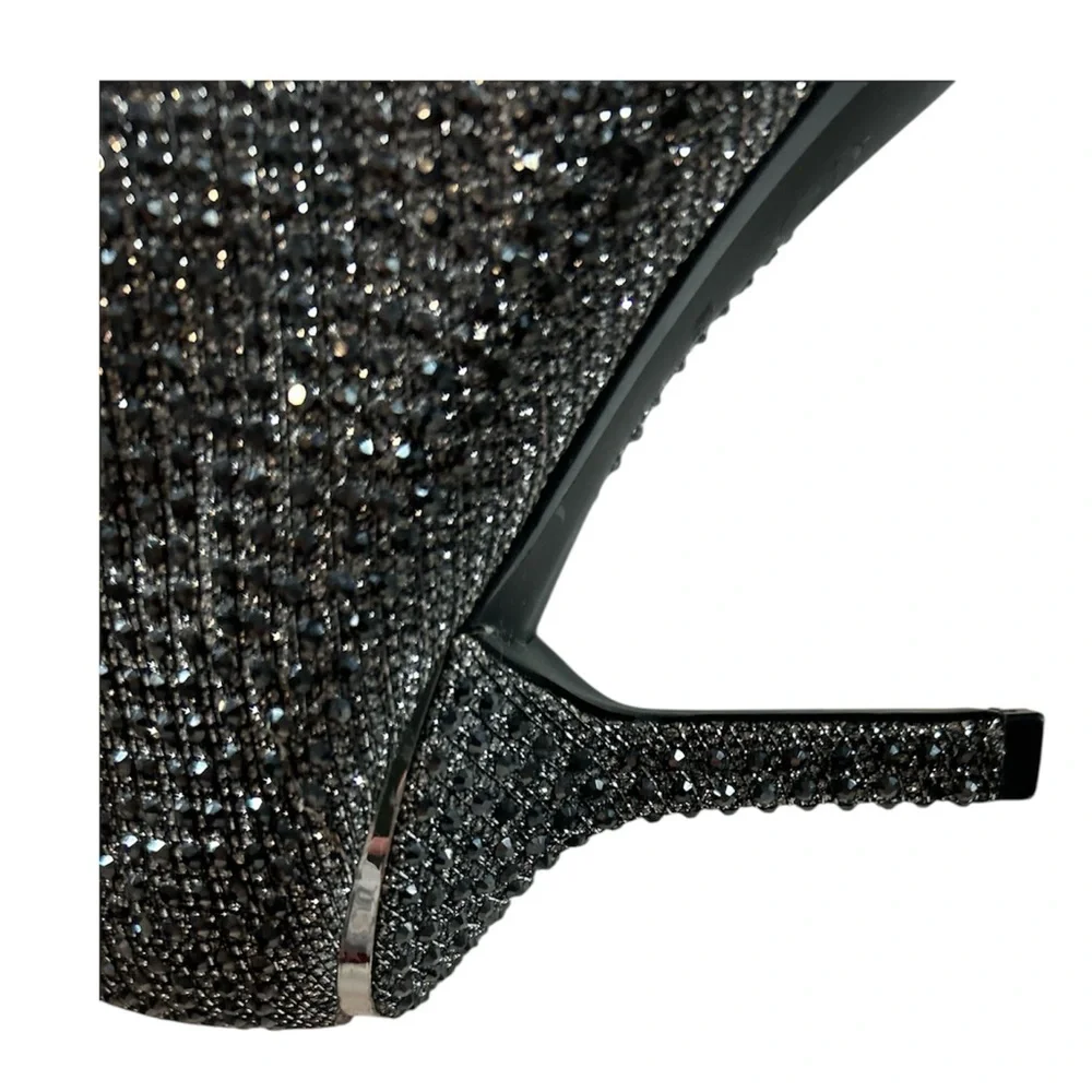 Michael Kors Black Sparkle Rhinestone Katerina Heeled Boots - Picture 11 of 12